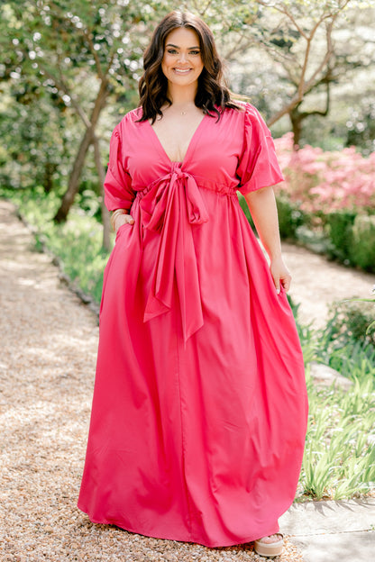 Vestido Maxi Mirándome, Fucsia
