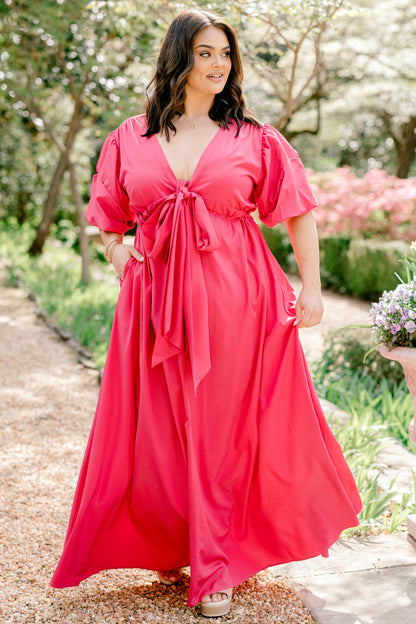 Vestido Maxi Mirándome, Fucsia