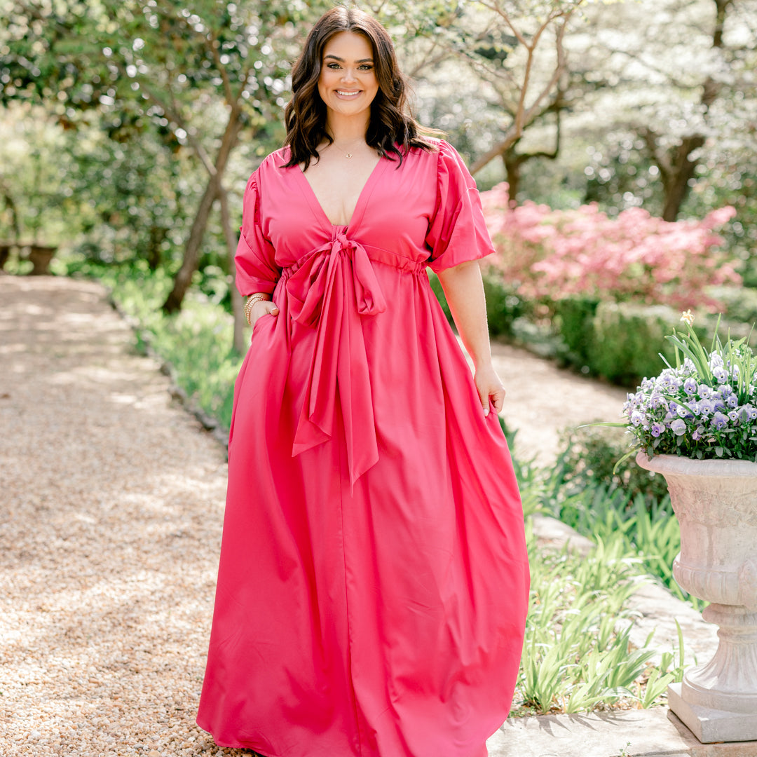 Vestido Maxi Mirándome, Fucsia