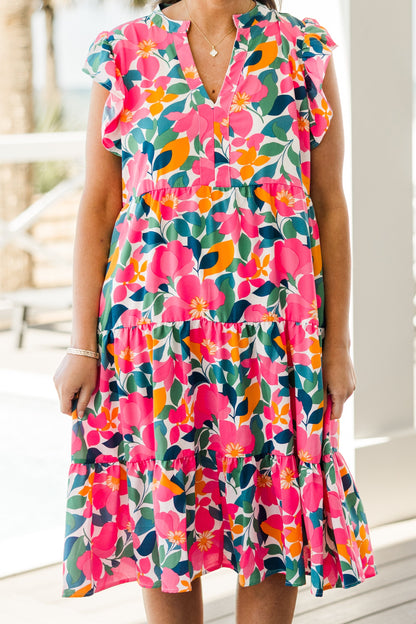 Vestido Midi Love Grows Strong, Floral Blanco