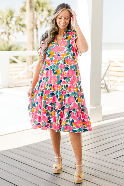 Vestido Midi Love Grows Strong, Floral Blanco