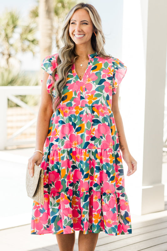 Vestido Midi Love Grows Strong, Floral Blanco