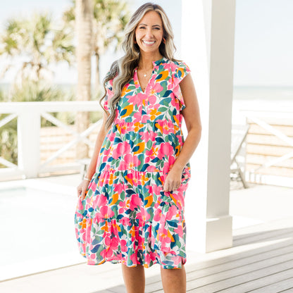 Vestido Midi Love Grows Strong, Floral Blanco