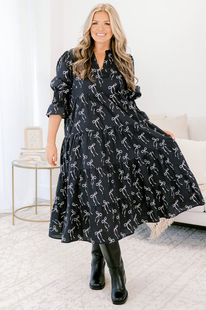 Vestido Love You So, Lazo Negro