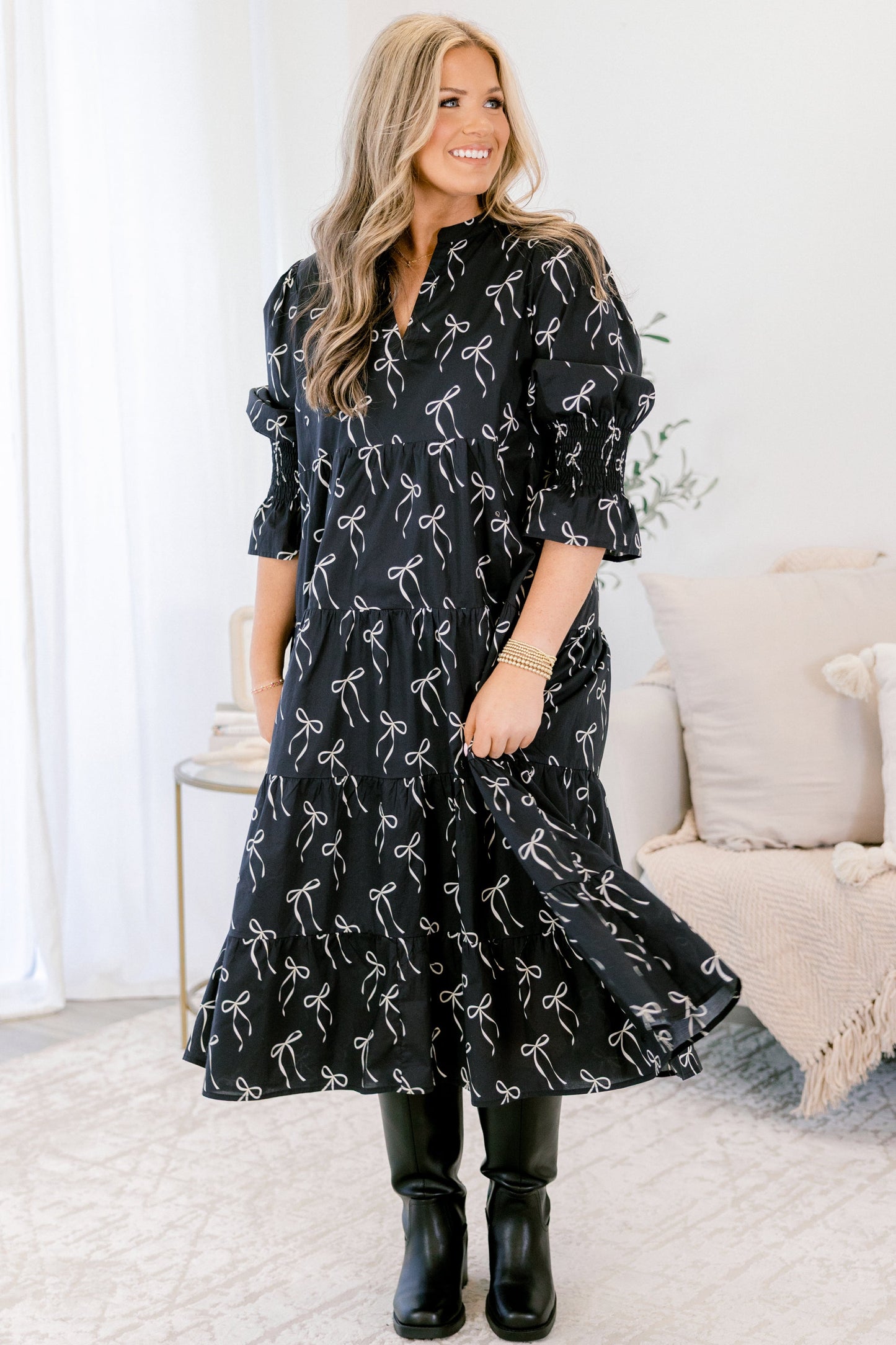 Vestido Love You So, Lazo Negro