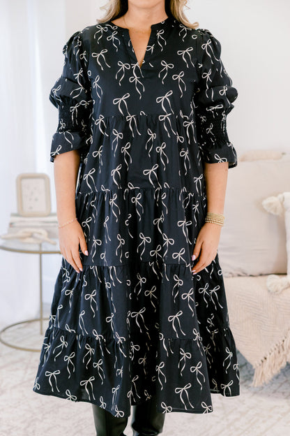 Vestido Love You So, Lazo Negro