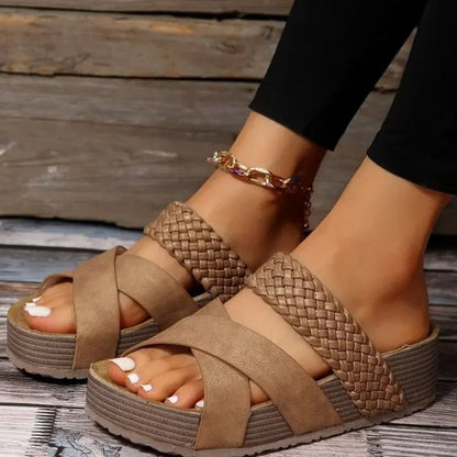 Alina | Skórzane Sandały Plecione