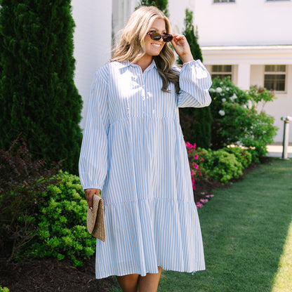 Vestido Made For Malibu, Rayas Azules