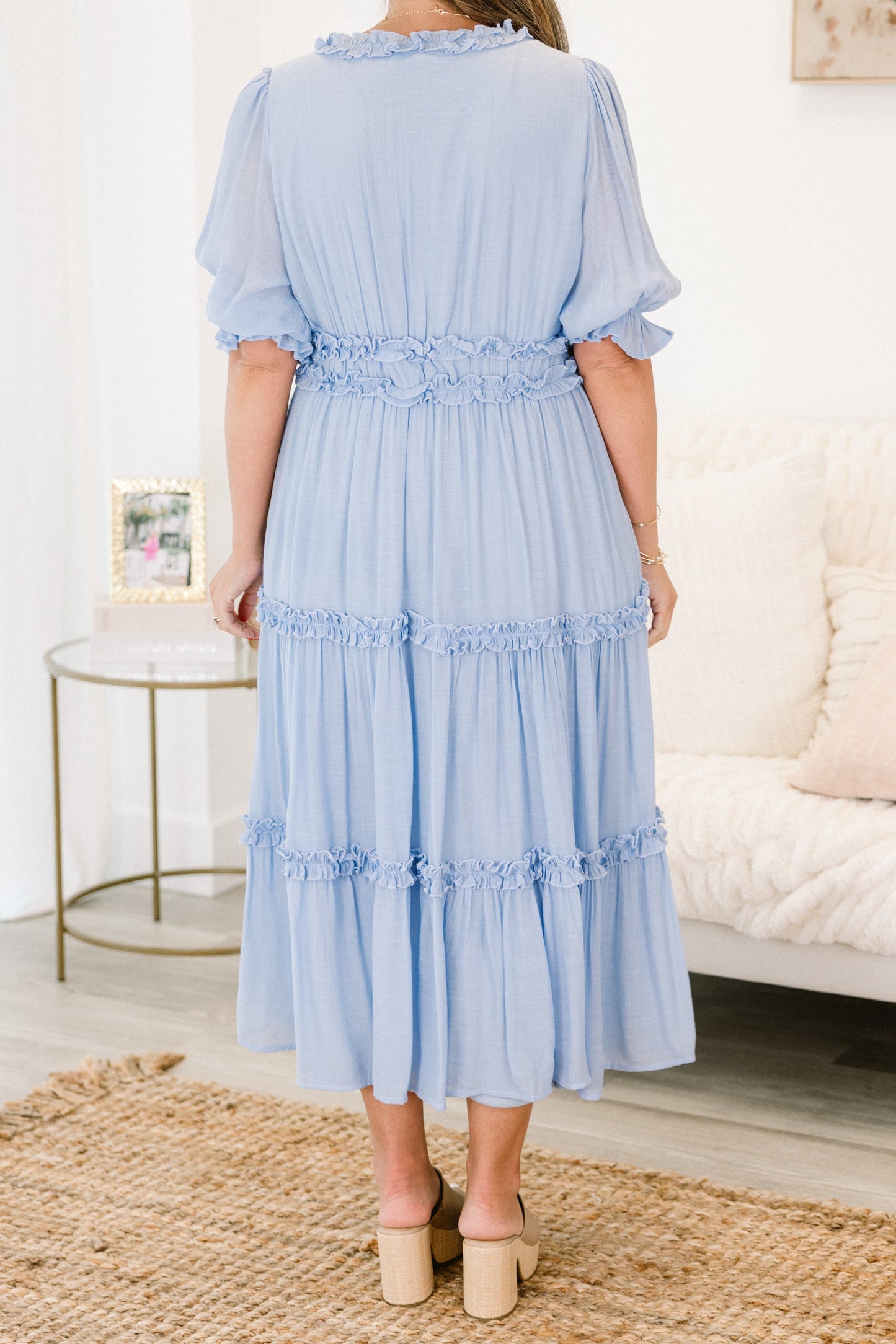 Vestido Maxi Haciendo Una Declaración, Azul Bebé