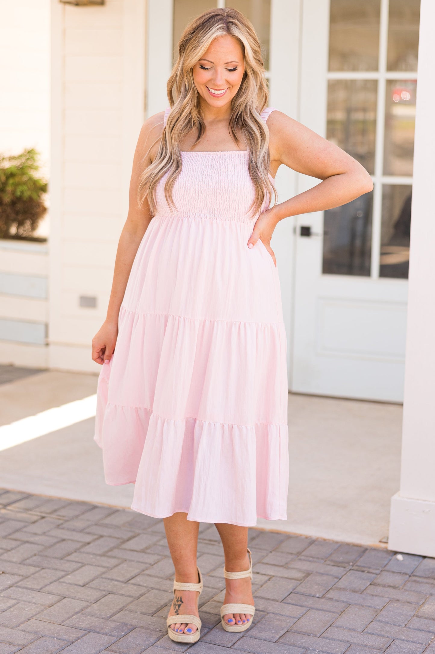 Conóceme Junto a las Azaleas Vestido, Rosa Claro