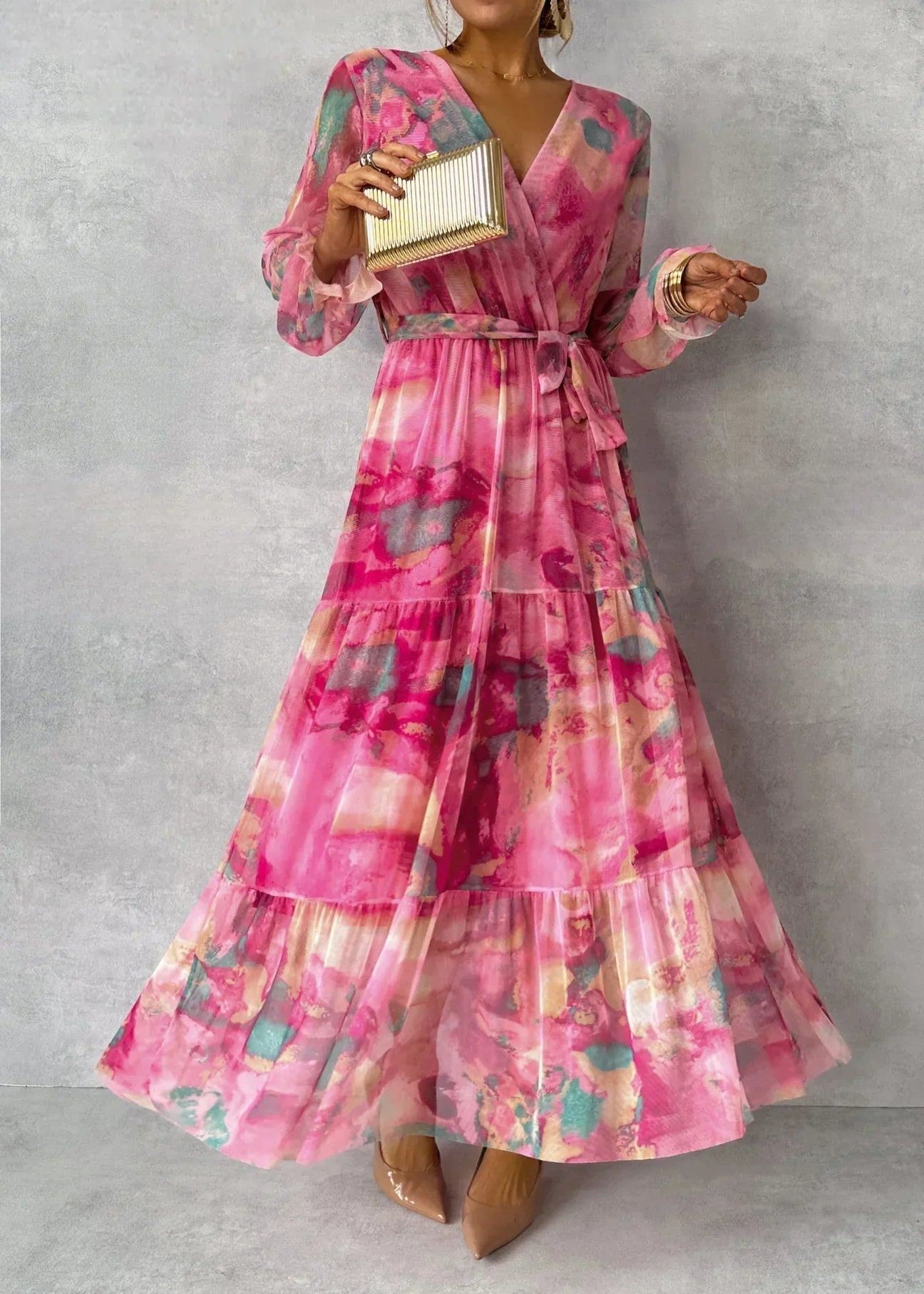 Lieke™ - Vestido envolvente con estampado de flores