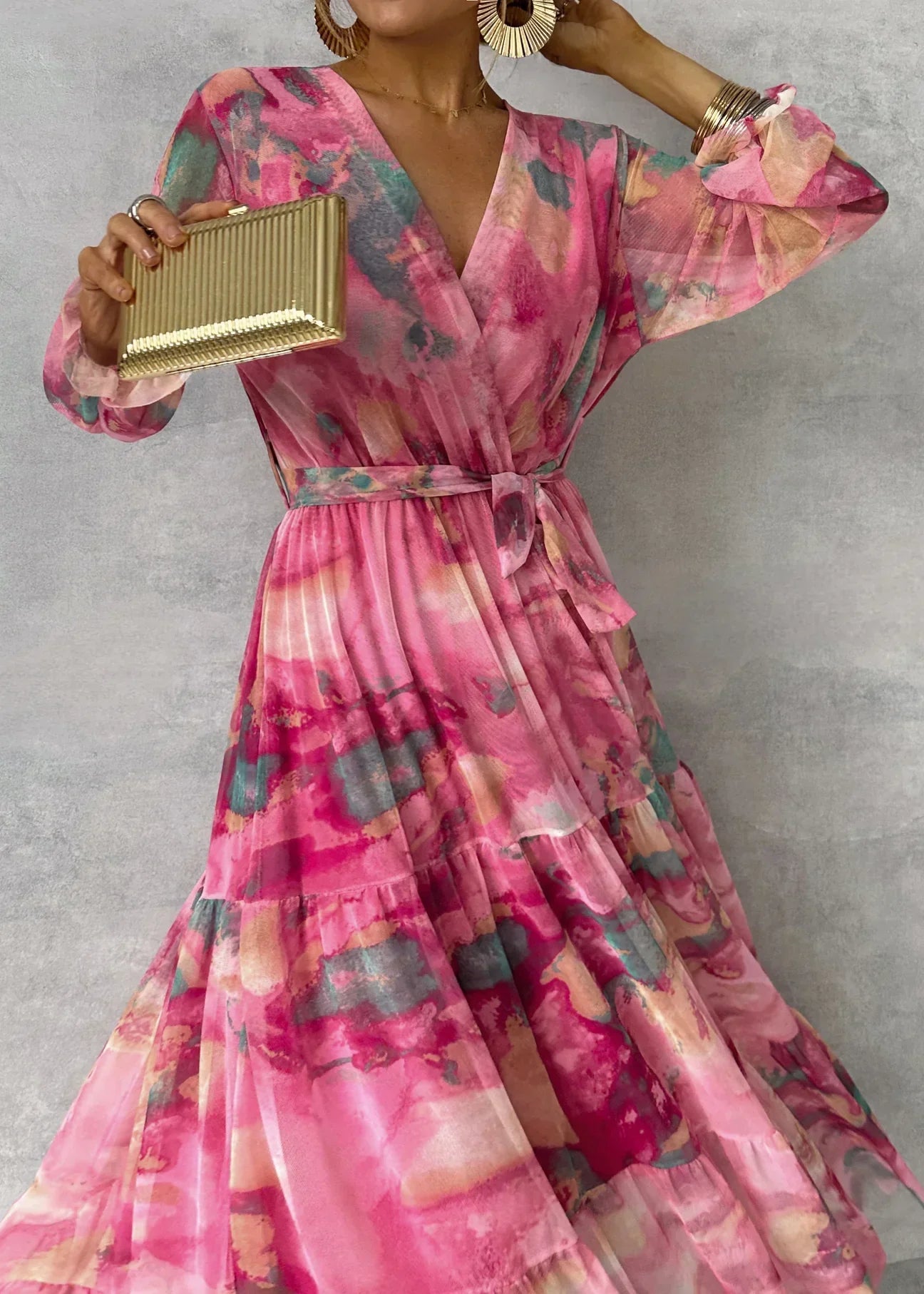 Lieke™ - Vestido envolvente con estampado de flores