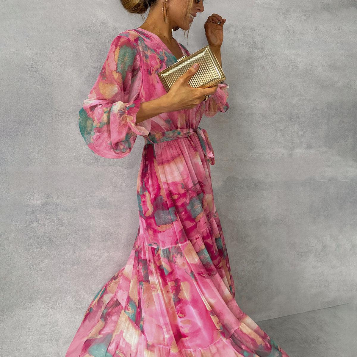Lieke™ - Vestido envolvente con estampado de flores