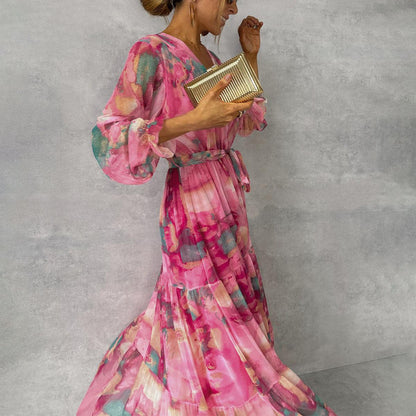 Lieke™ - Vestido envolvente con estampado de flores