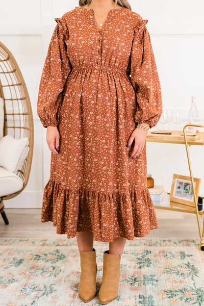 Vestido Memoriza Hoy, Floral Óxido