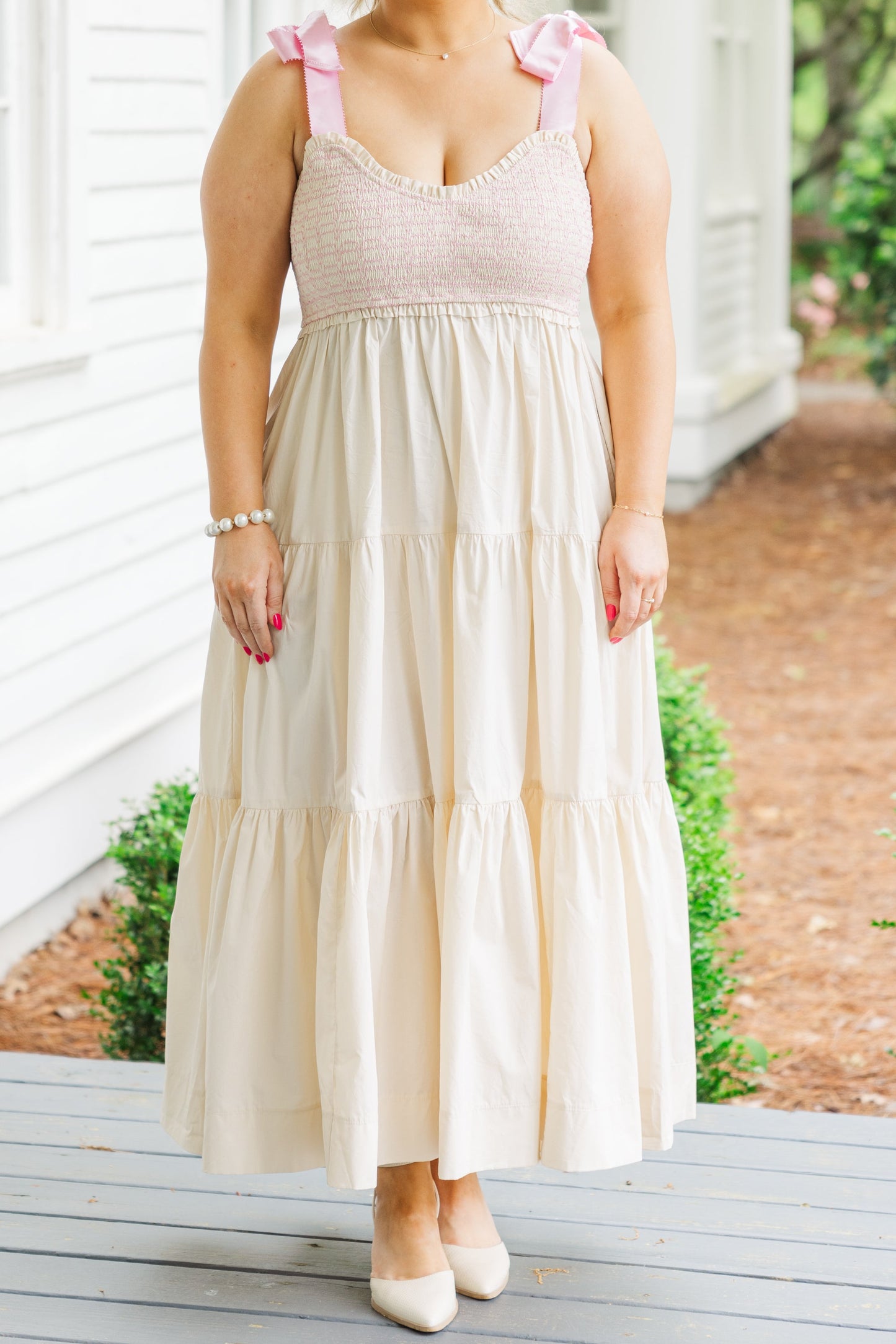 Vestido Jardín de Medianoche, Crema