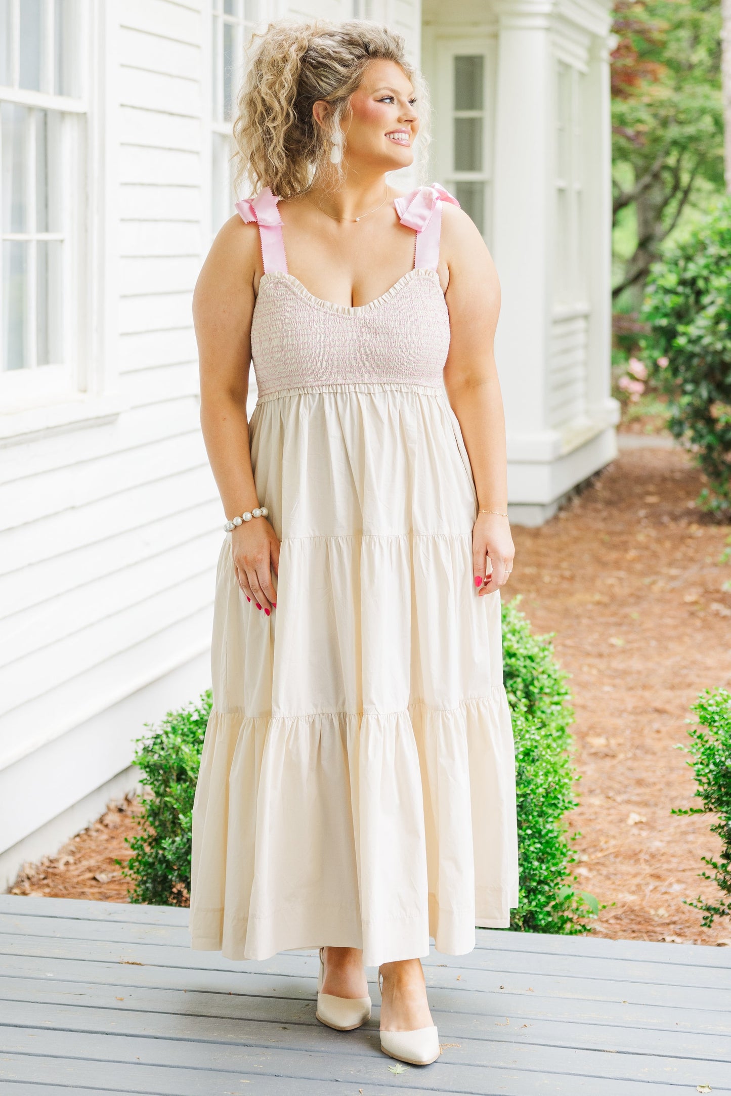 Vestido Jardín de Medianoche, Crema