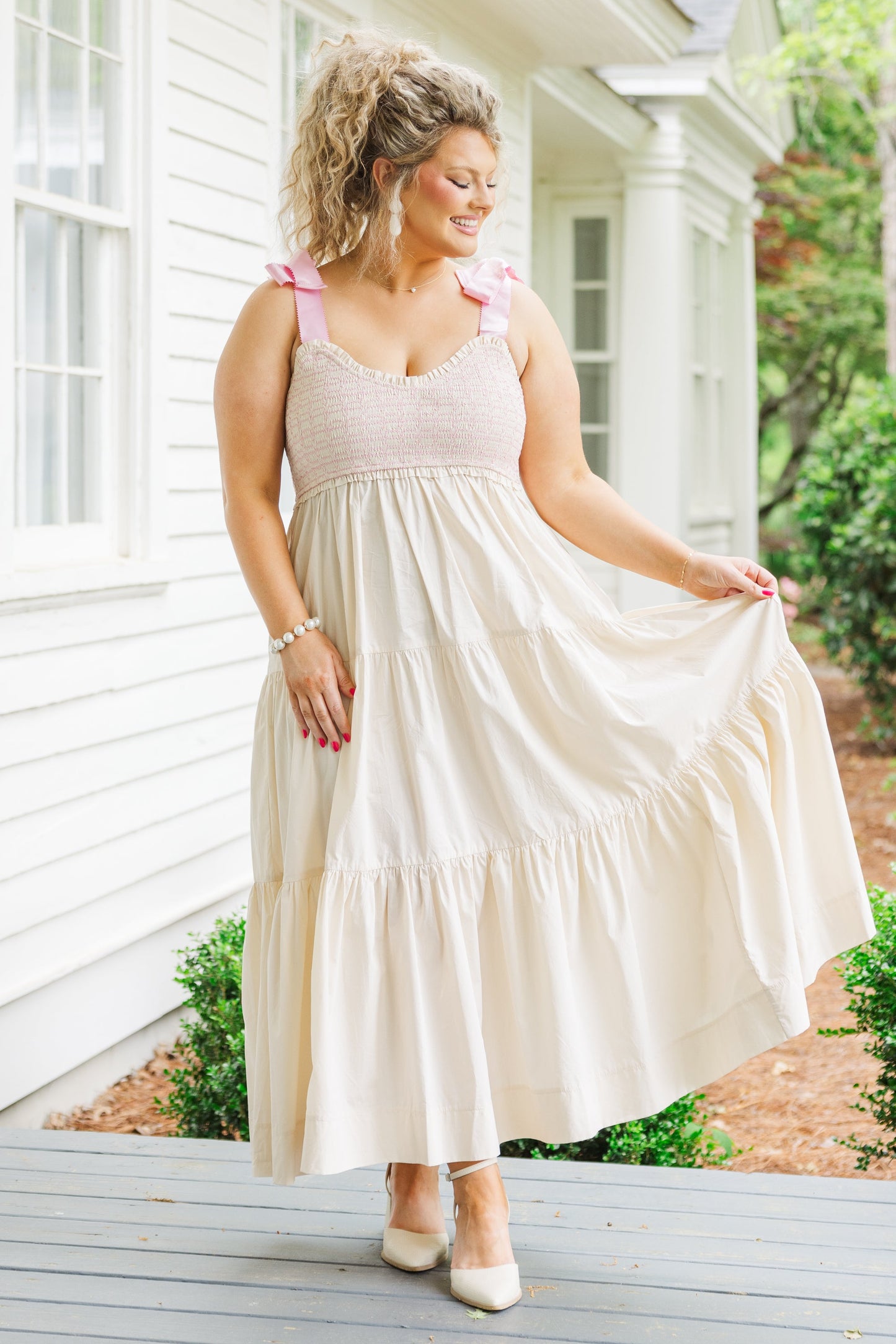 Vestido Jardín de Medianoche, Crema