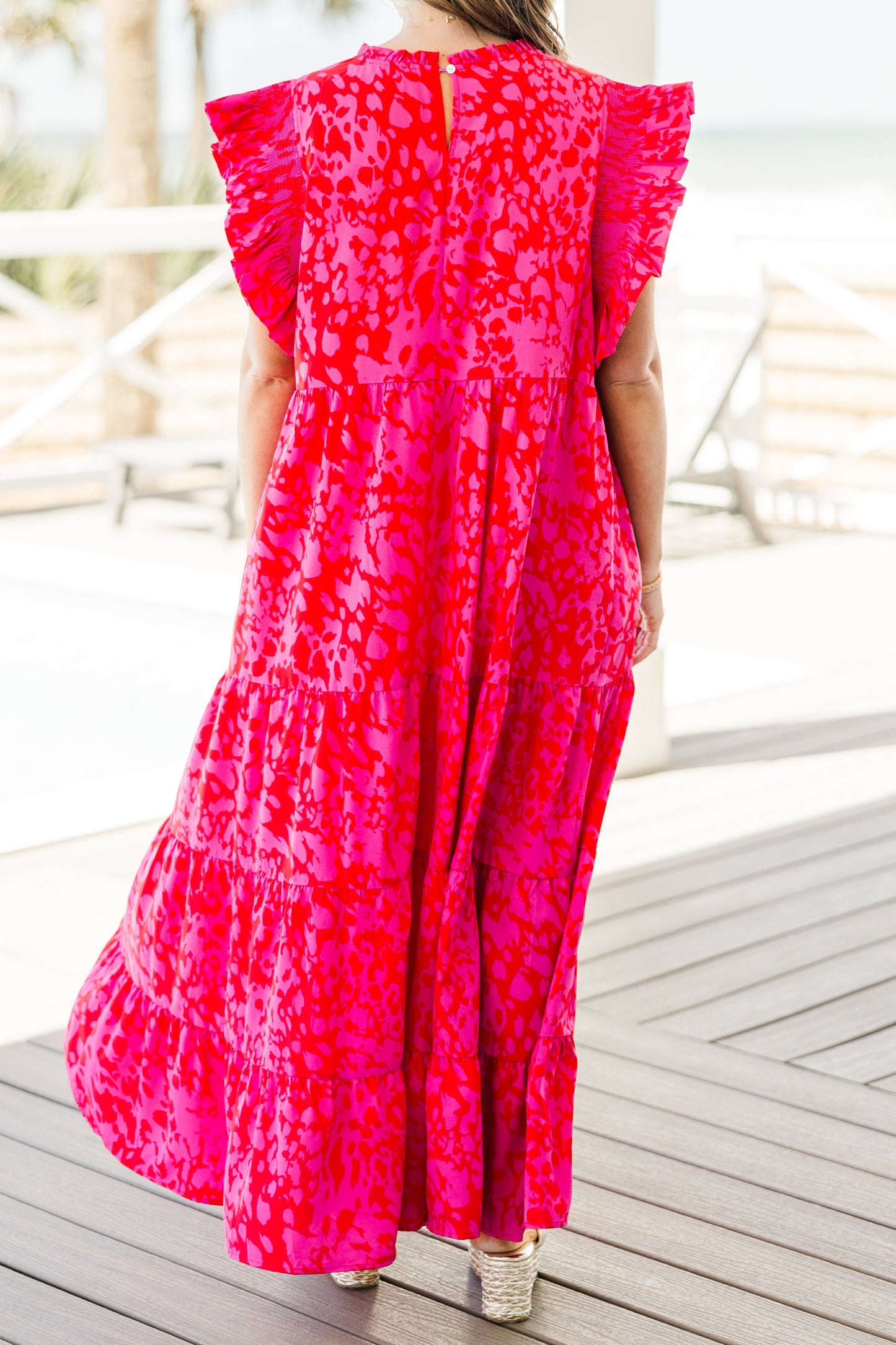 Vestido Maxi Meadows Musgo, Fucsia