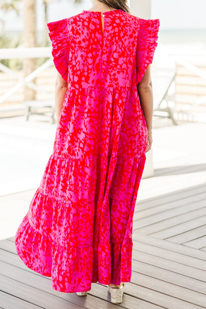 Vestido Maxi Meadows Musgo, Fucsia