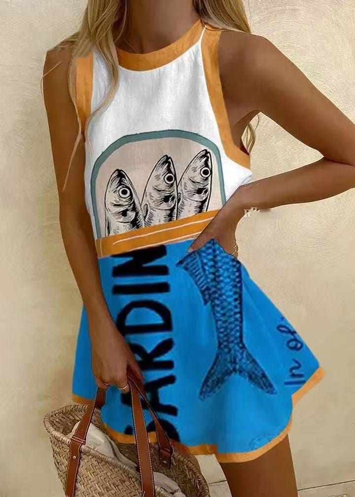 Sardina | Vestido Gráfico Humorístico