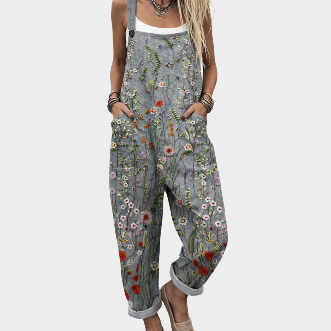 Pantalones de tirantes estampados cómodos
