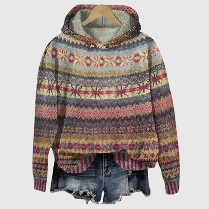 Solène | Sudadera con Capucha de Motivo Étnico