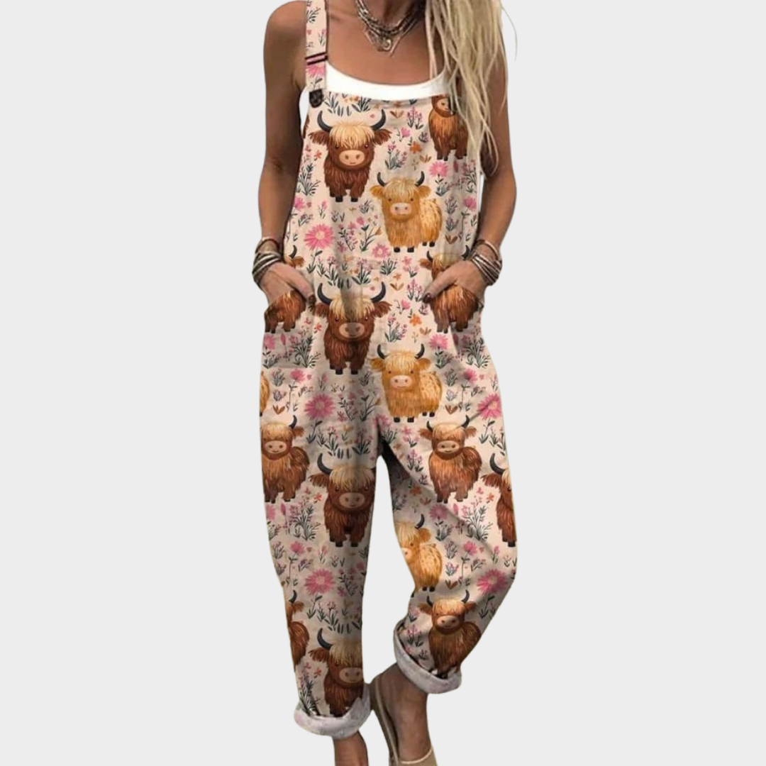 Cómoda overol impreso