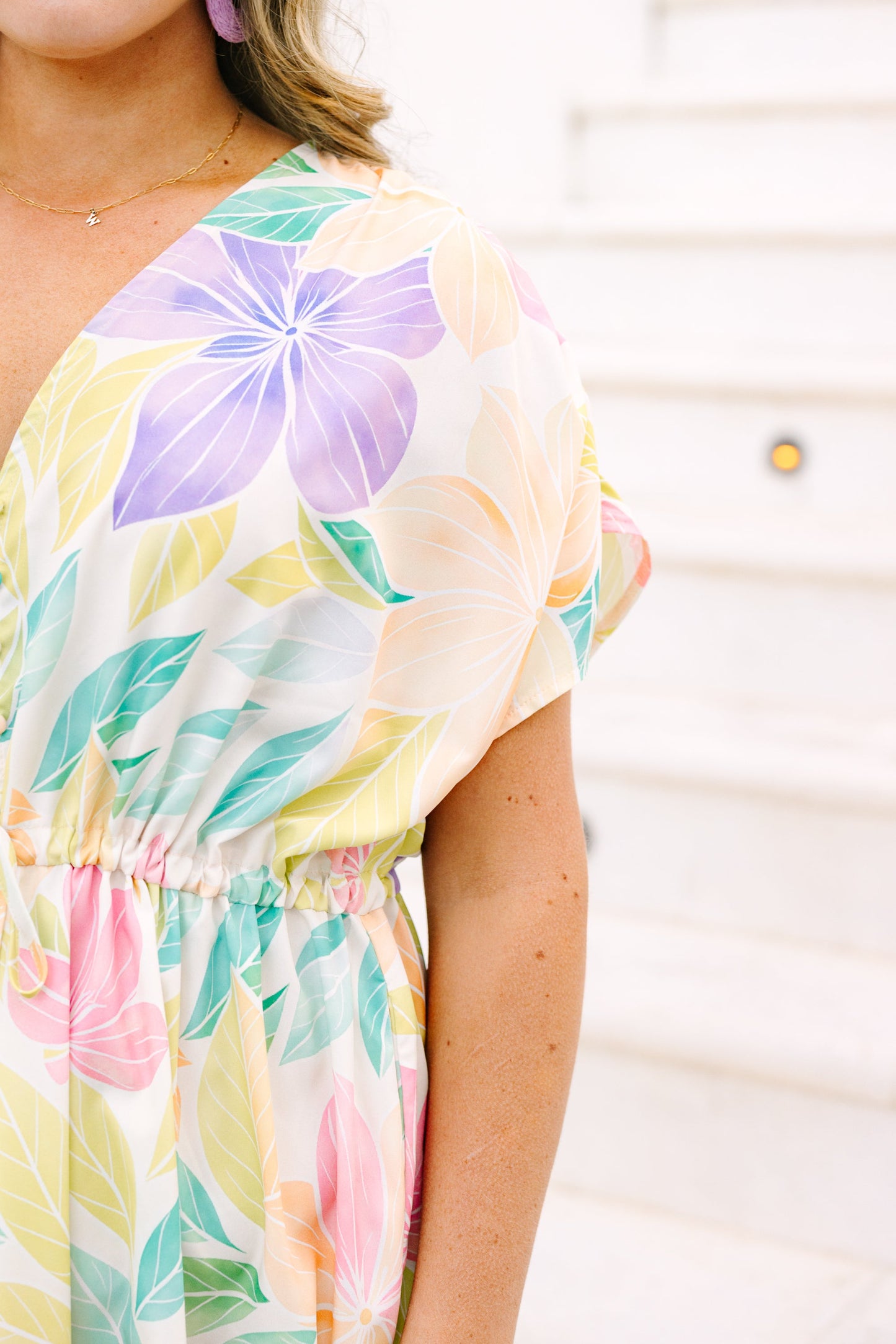 Vestido Susurro de Orquídea, Crema de Naranja