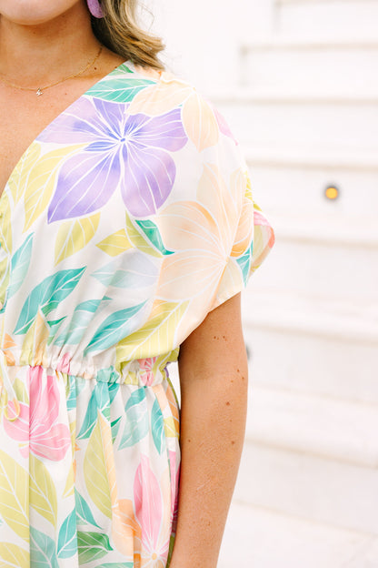 Vestido Susurro de Orquídea, Crema de Naranja