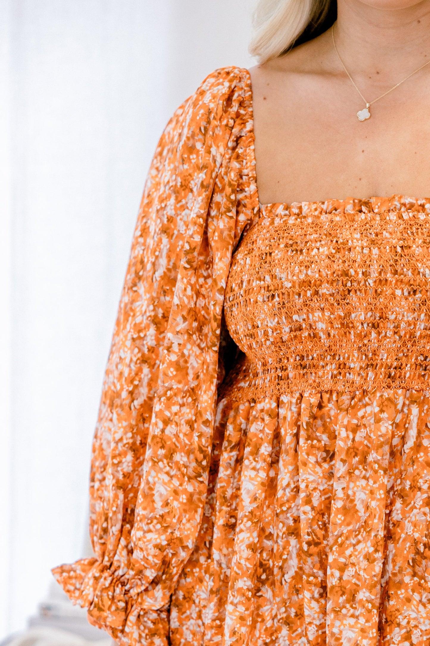 Vestido Pasiones Positivas, Floral Naranja
