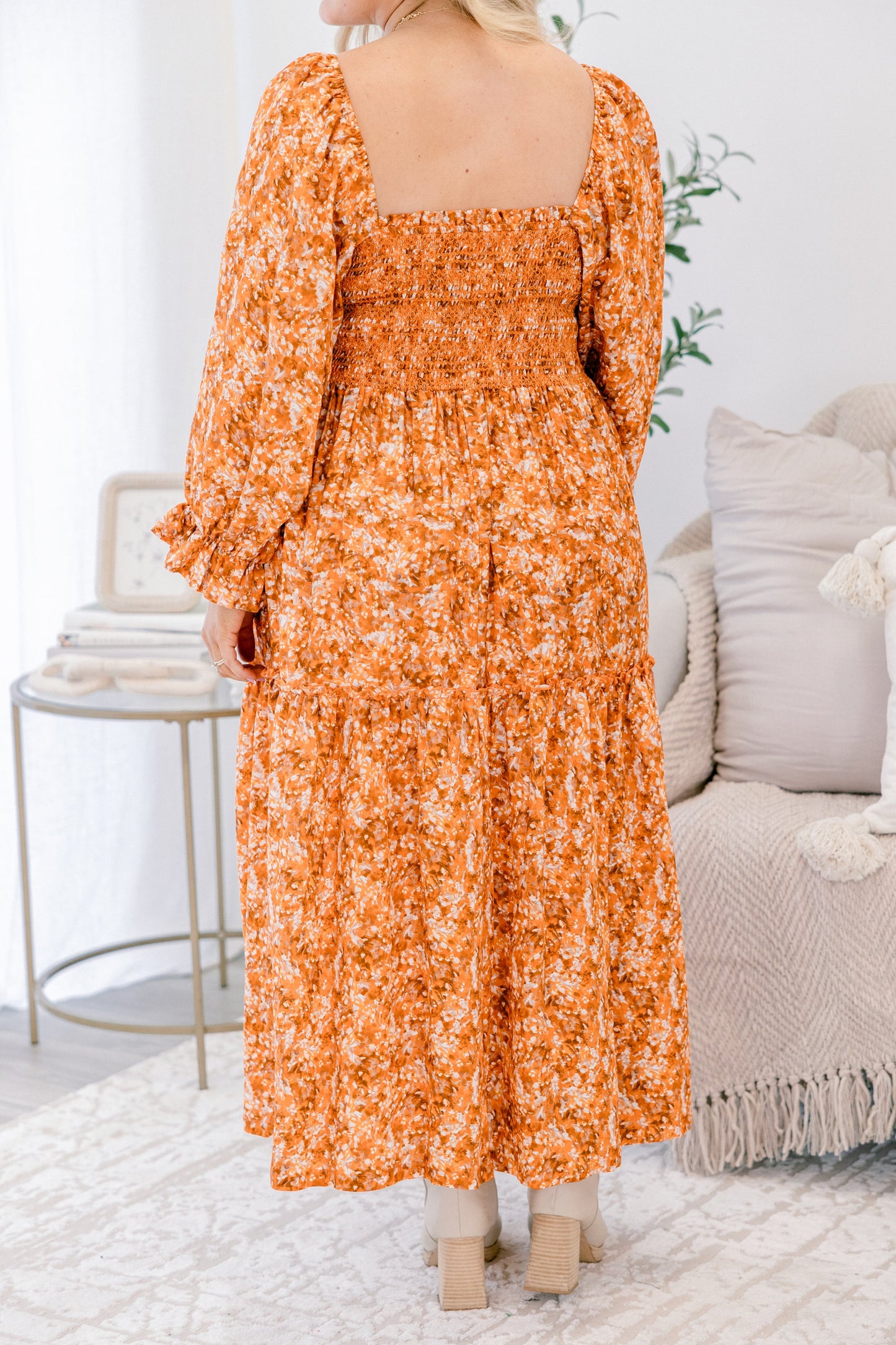 Vestido Pasiones Positivas, Floral Naranja