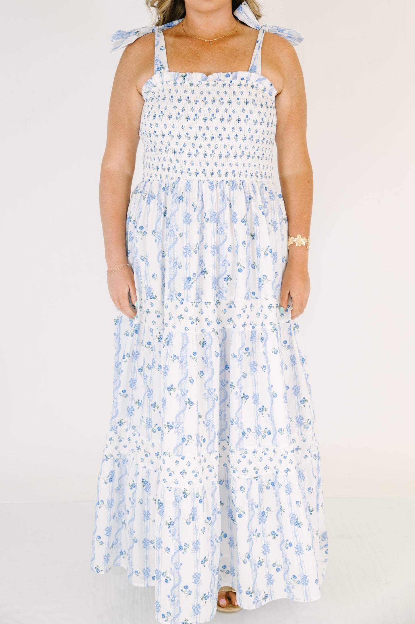 Vestido Promesa en Flor, Azul Cielo