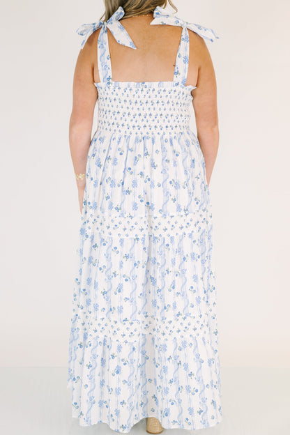 Vestido Promesa en Flor, Azul Cielo