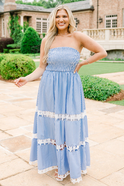 Vestido Perfecto, Rayas Azules