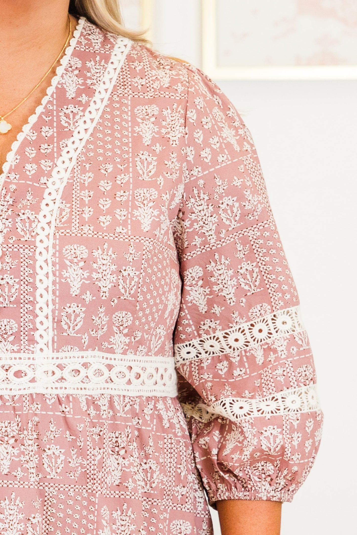 Vestido Radiant Blossoms, Rosa