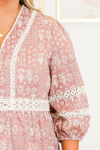 Vestido Radiant Blossoms, Rosa