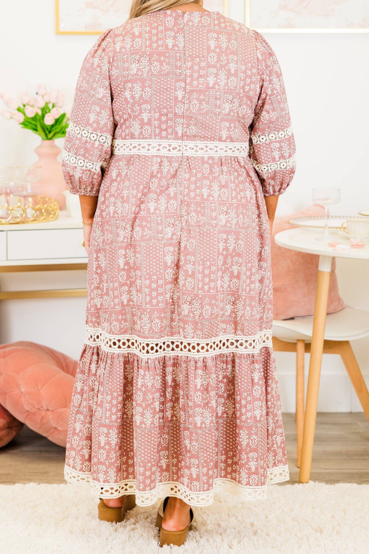Vestido Radiant Blossoms, Rosa