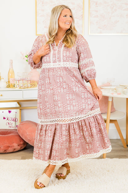 Vestido Radiant Blossoms, Rosa
