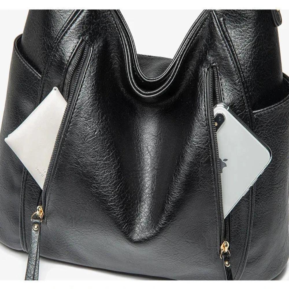 Mélanie | Bolsa de Hombro Elegante Multi-Zips