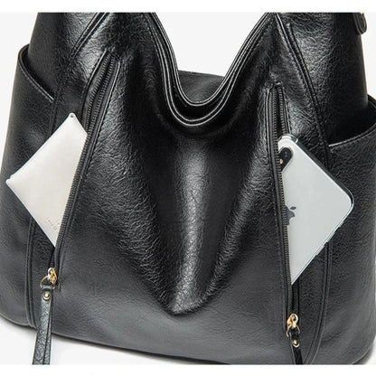 Mélanie | Bolsa de Hombro Elegante Multi-Zips