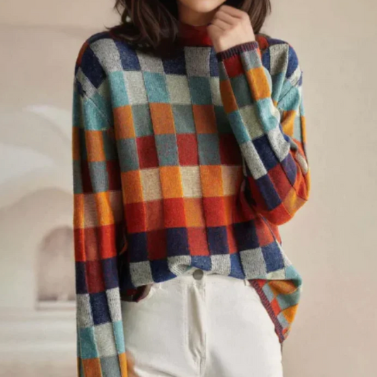 Mathilde | Suéter de Cuadros de Tendencia