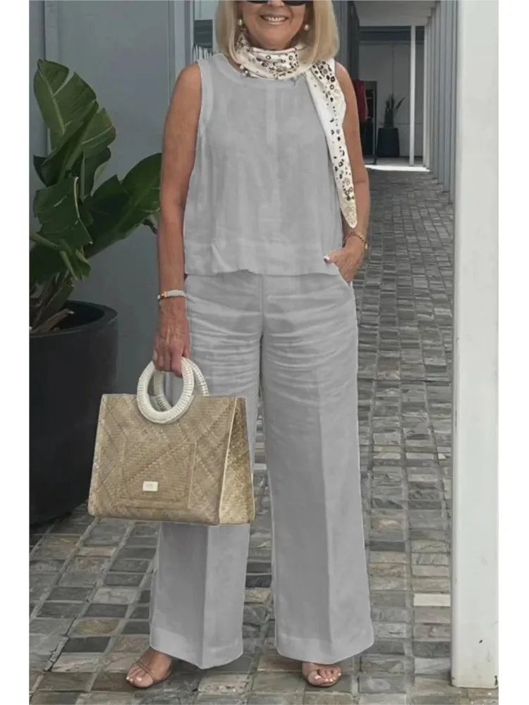 Conjunto Dos Piezas de Lino (Playera + Pantalón) | BRIO™