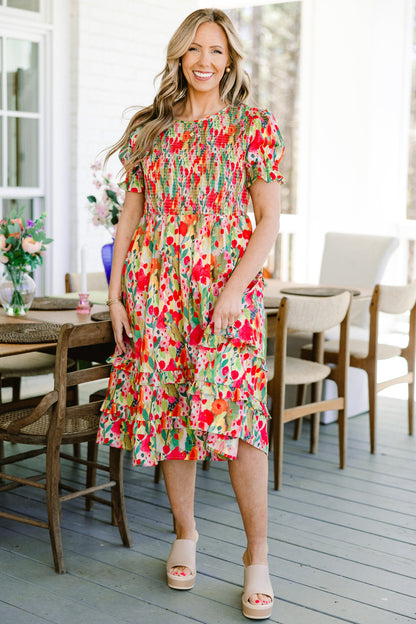 Vestido Maxi Camino del Jardín Secreto, Naranja