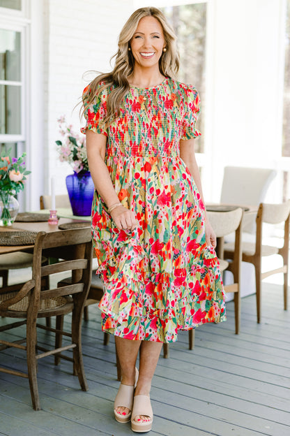 Vestido Maxi Camino del Jardín Secreto, Naranja