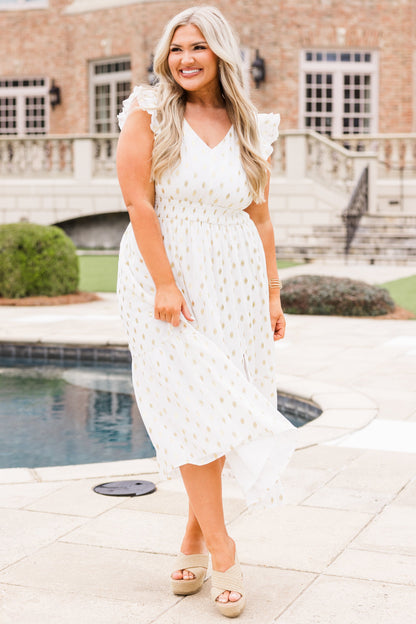 Vestido Maxi Brillante, Blanco