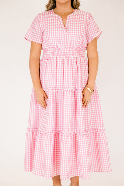 Vestido de Intenciones Simples, Cuadros Rosados