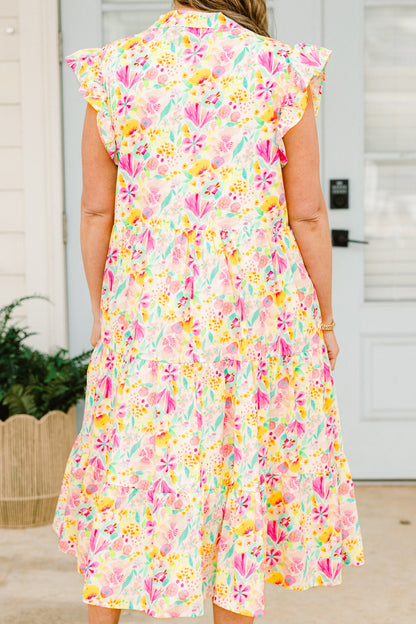 Simplemente El Vestido Midi Vibe, Rosa