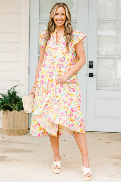 Simplemente El Vestido Midi Vibe, Rosa