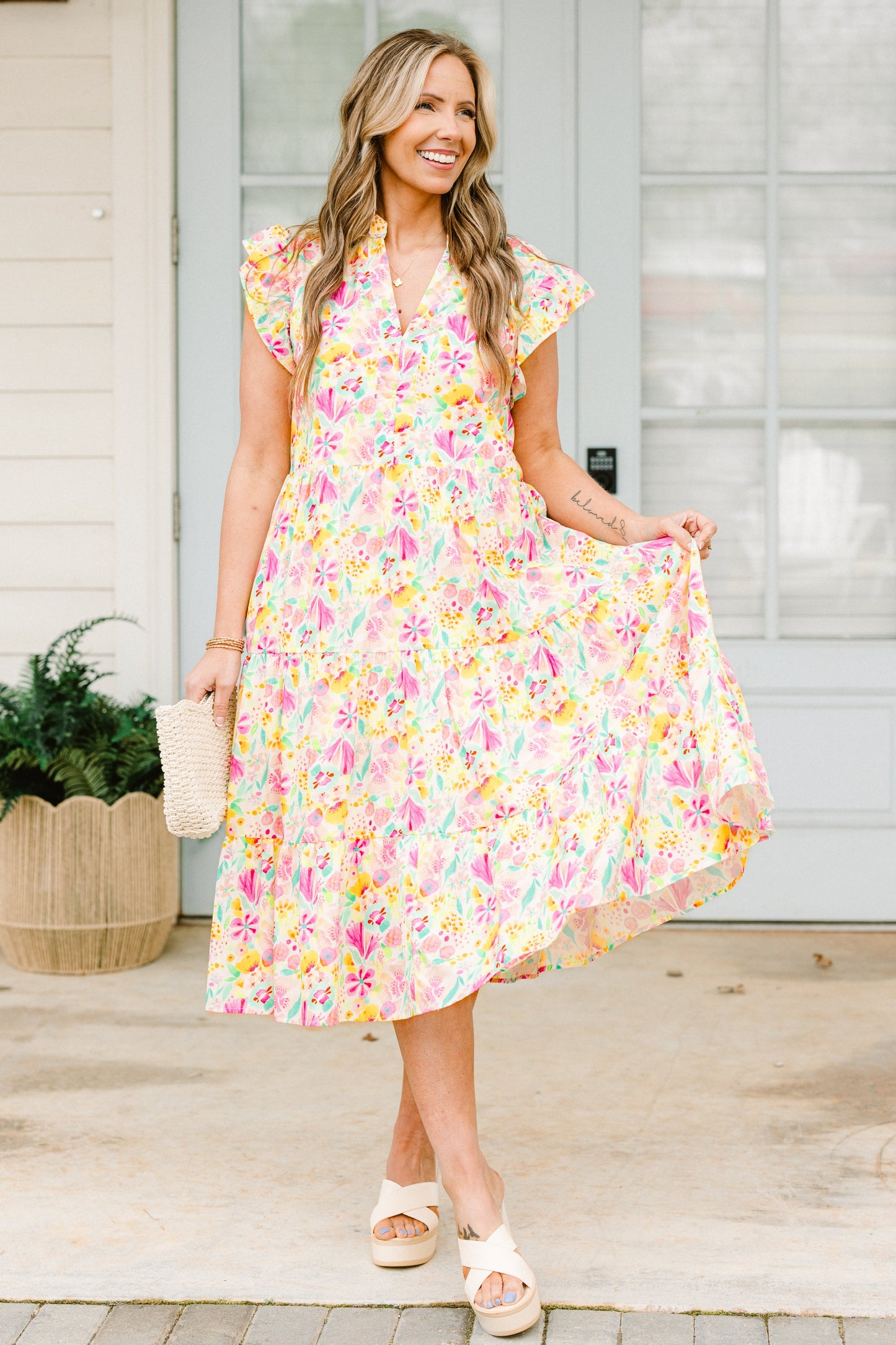 Simplemente El Vestido Midi Vibe, Rosa
